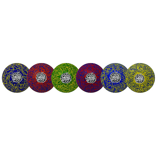 Champion Sports Rhino Skin Spider Dodgeball Set, 6.3" Diameter, Assorted Colors, 6/Set (RXSPDRSET)