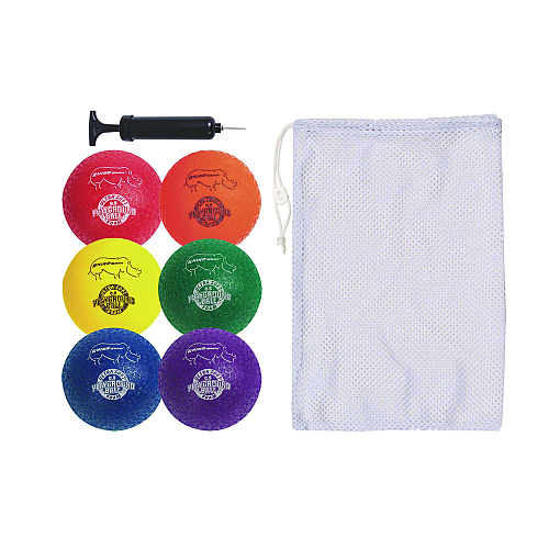 Champion Sports Rhino Soft Playground Ball Set, 8.5" Diameter, Assorted Colors, 6/Set (RSPGSET)