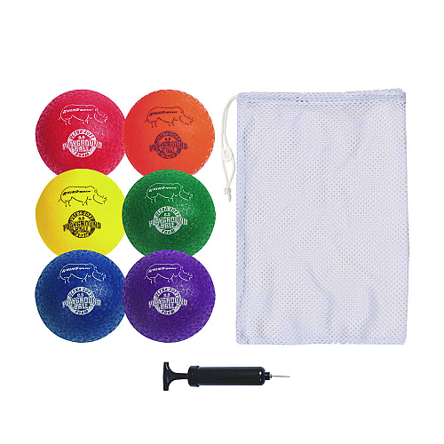 Champion Sports Rhino Soft Playground Ball Set, 8.5" Diameter, Assorted Colors, 6/Set (RSPGSET)