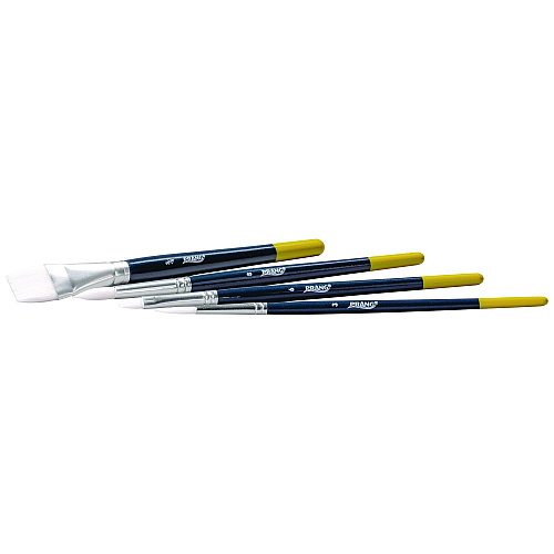 Prang Hobby Four-Brush Set, Assorted, Synthetic, Flat; Round, 4/pack (X94006)