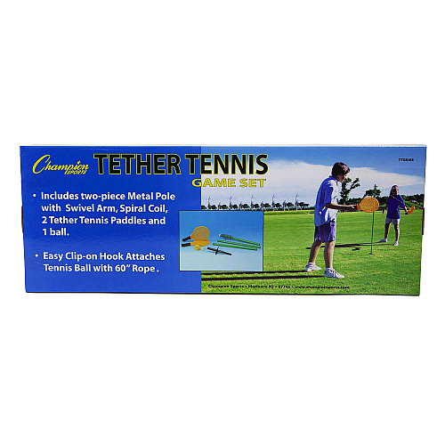Champion Sports Tether Tennis Game Set, Two Paddles, Two Tennis Balls (TTGAME)