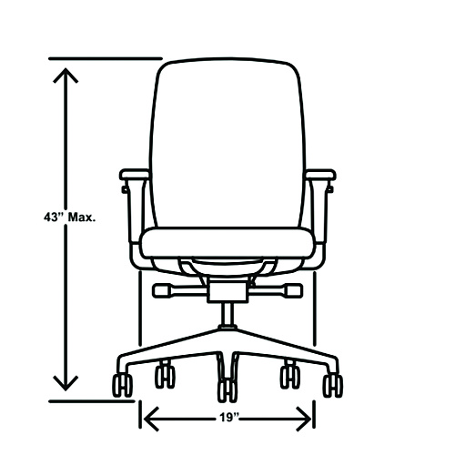 HON Nucleus Series Recharge Task Chair, 16.63 to 21.13 Seat Height, Frost Seat, Black Back, Black Base (NR12SAMC22BT)