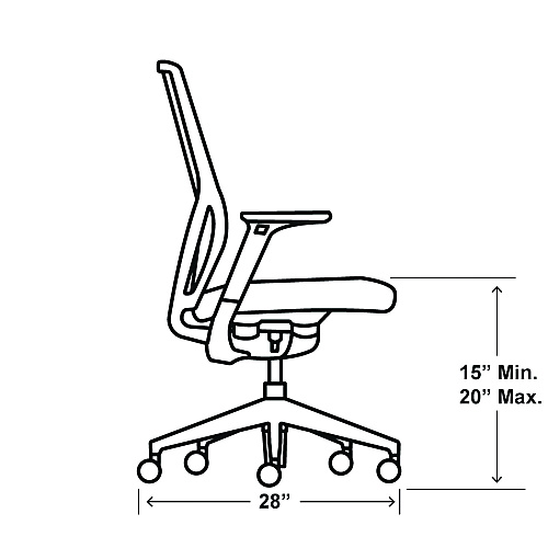 HON Flexion Mesh Back Task Chair, Supports Up to 300 lb, 14.81" to 19.7" Seat Height, Black/Basalt (FXTSAMAX25NL)