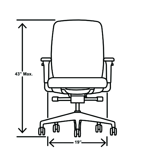HON Nucleus Series Recharge Task Chair, Up to 300lb, 16.63" to 21.13" Seat Ht, Navy Seat, Black Back/Base (NR12SAMP13BT)