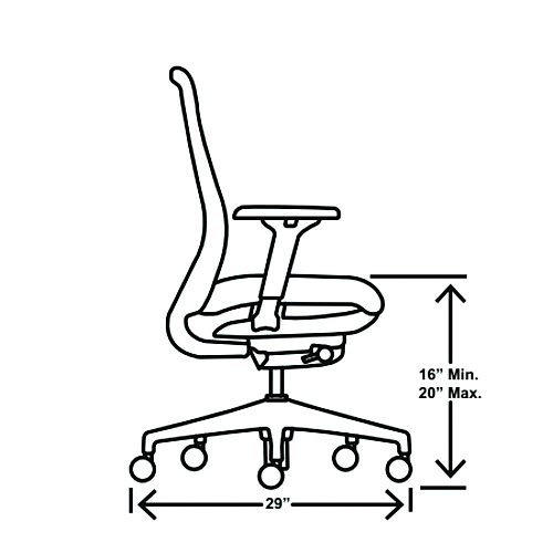 HON Nucleus Series Recharge Task Chair, Up to 300lb, 16.63" to 21.13" Seat Ht, Navy Seat, Black Back/Base (NR12SAMP13BT)