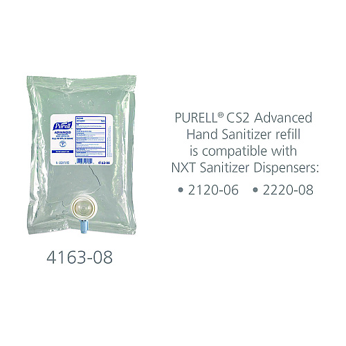 PURELL Advanced Hand Sanitizer Green Certified Gel Refill, For CS2 Dispensers, 1,000 mL, Fragrance-Free, 8/Carton (416308CT)