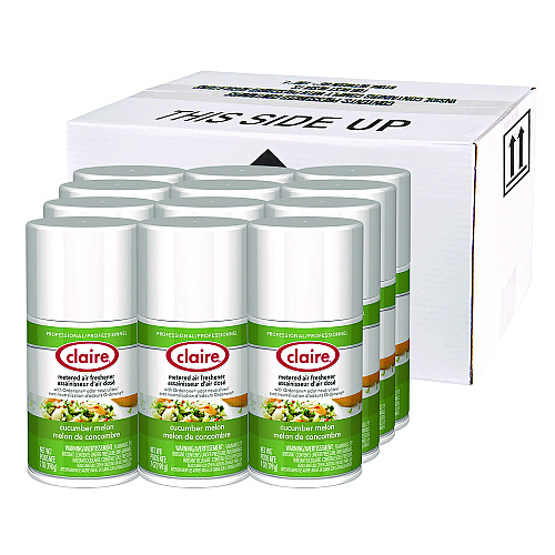 Claire Metered Air Freshener, Cucumber Melon Scent, 7 oz Aerosol Spray, 12/Carton (109)