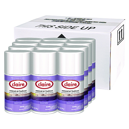 Claire Metered Air Freshener, Lavender, 11 oz Aerosol Spray, 12/Carton (115)