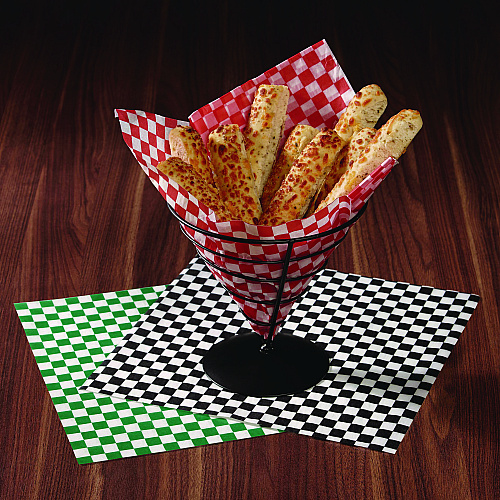 Paterson Grease-Resistant Food Wrap, 12" x 12", Red Check, 5,000/Carton (WG01008)