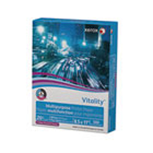Xerox Vitality Multipurpose Print Paper, 92 Bright, 3-Hole, 20 lb Bond Weight, 8.5 x 11, White, 500/Ream (3R02641RM)