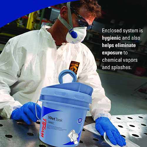 WypAll WetTask Customizable Wet Wiping System, 3.5 gal, Blue, 2/Carton (09361)