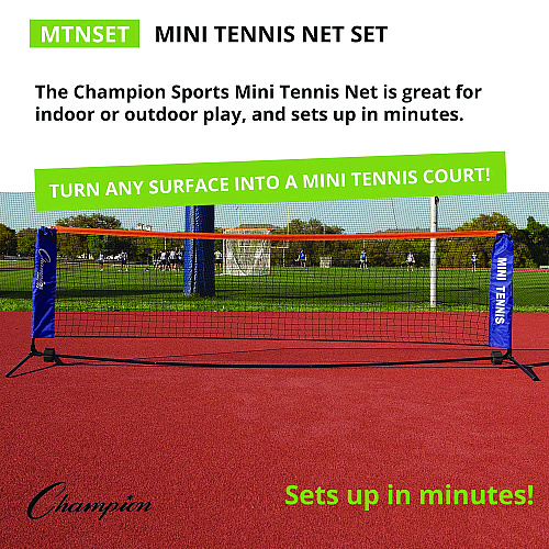 Champion Sports Mini Tennis Net Set, 2.8 ft x 10 ft (MTNSET)