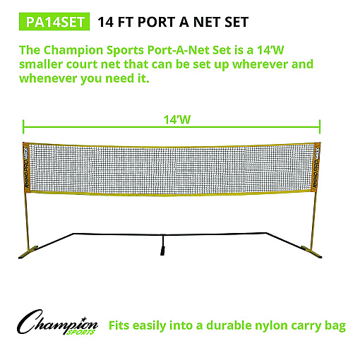 Champion Sports Rhino Port-A-Net Set, 36" to 60" x 168" (PA14SET)