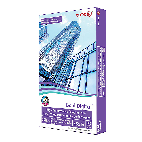 Xerox Bold Digital Printing Paper, 98 Bright, 24 lb Bond Weight, 8.5 x 14, White, 500 Sheets/Ream, 8 Reams/Carton (3R11542R)