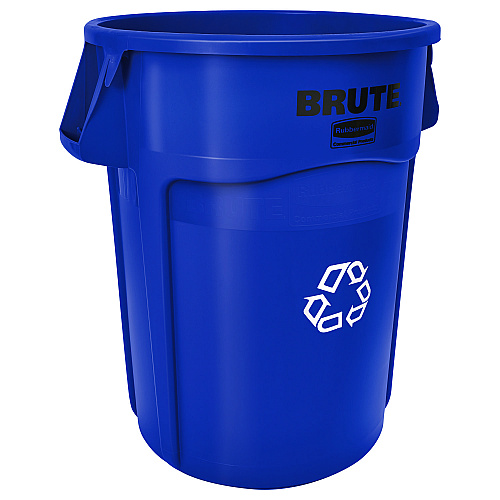 Rubbermaid Commercial Brute Recycling Container, 44 gal, Polyethylene, Blue (264307BLU)