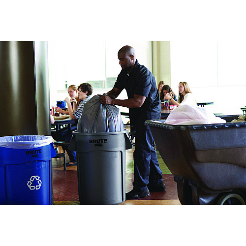 Rubbermaid Commercial Brute Recycling Container, 32 gal, Polyethylene, Blue (263273BE)