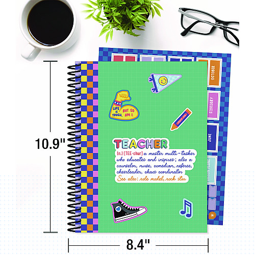 Carson-Dellosa Teacher Planners, Weekly/Monthly, Two-Page Spread, 11 x 8.5, Multicolor Cover, We Stick Together Theme (105050)