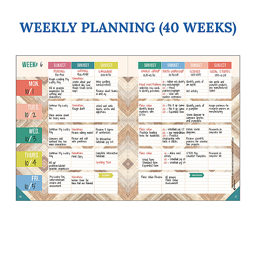 Carson-Dellosa Teacher Planners, Weekly/Monthly, Two-Page Spread, 11 x 8.5, Multicolor Cover, True to You Theme (105051)
