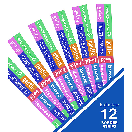 Carson-Dellosa Straight Borders, 12-Piece Set, Motivational: Positive Words, 3" x 3 ft, Multicolor (108520)