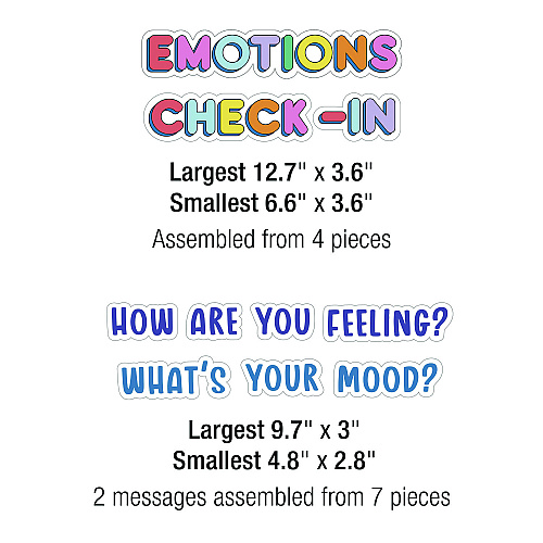 Carson-Dellosa Curriculum Bulletin Board Sets, 46-Piece Set , We Stick Together: Emotions Check-In, 7.9" x 15", Multicolor (110532)