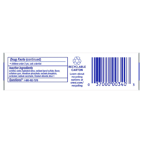 Crest Cavity Protection Toothpaste, Personal Size, 0.85 oz Tube, 240/Carton (09596)