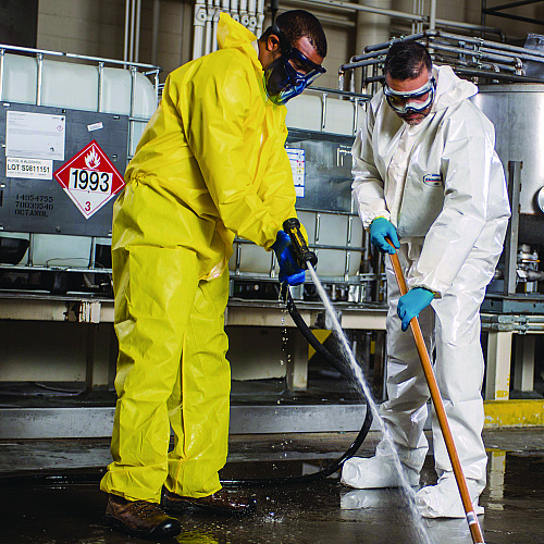 KleenGuard A70 Chemical Spray Protection Coveralls, 3X-Large, Yellow, 12/Carton (09816)