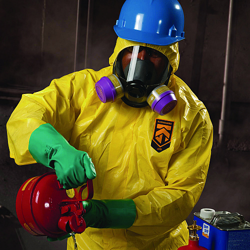 KleenGuard A70 Chemical Spray Protection Coveralls, 3X-Large, Yellow, 12/Carton (09816)