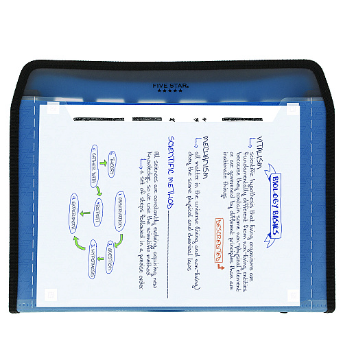 Five Star Expanding File, 7.5" Expansion, 7 Sections, Zipper Closure, Letter Size, Randomly Assorted Colors (350099)