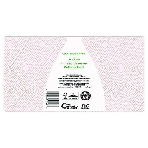 Puffs Plus Lotion Facial Tissue, 2-Ply, White, 124 Sheets/Box, 24 Boxes/Carton (39346)