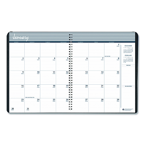 House of Doolittle 14-Month Recycled Ruled Monthly Planner, 8.75" x 6.78", Black Cover, 14-Month: Dec 2025 to Jan 2027 (262602)