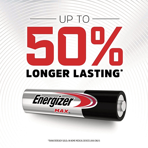 Energizer MAX AAA Alkaline Batteries 1.5 V, 4/Pack (E92PK)