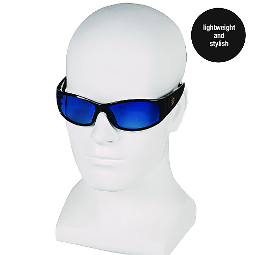 Smith & Wesson Elite Safety Glasses 3016314, Black Frame, Blue Mirror Polycarbonate Lens, 12/Carton (21307)