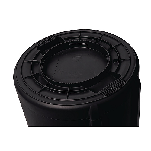 Rubbermaid Commercial Vented Round Brute Container, 44 gal, Plastic, Black (264360BK)