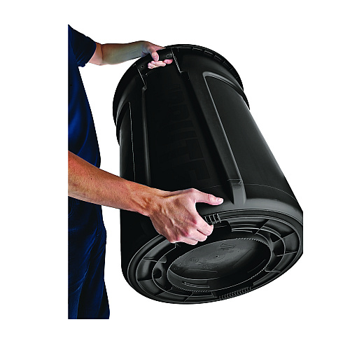 Rubbermaid Commercial Vented Round Brute Container, 44 gal, Plastic, Black (264360BK)