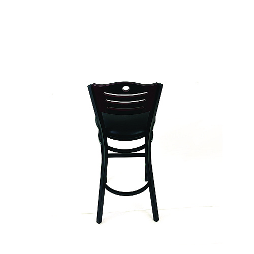 JMC Furniture Eagle Series Barstool, Supports Up to 300 lb, 28.5" Seat Height, Black Seat, Dark Mahogany Back, Black Base (EBBVBLKB)