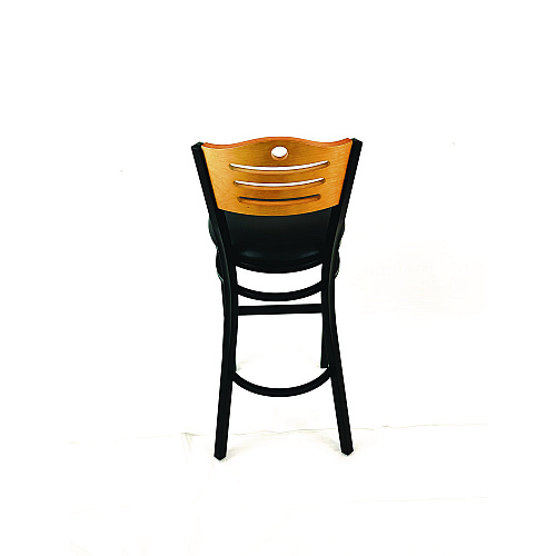 JMC Furniture Eagle Series Barstool, Supports Up to 300 lb, 28.5" Seat Height, Black Seat, Natural Back, Black Base (EBBVBLKD)
