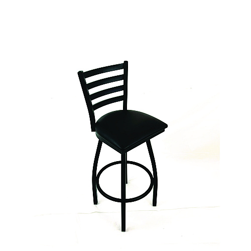 JMC Furniture Boggs Series Barstool, Supports Up to 300 lb, 30.5" Seat Height, Black Seat, Black Back, Black Base (BBBVSBLK)