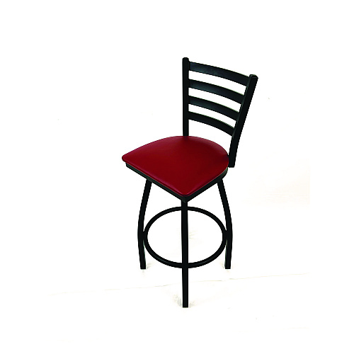 JMC Furniture Boggs Series Barstool, Supports Up to 300 lb, 30.5" Seat Height, Burgundy Seat, Black Back, Black Base (BBBVSBUR)