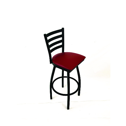 JMC Furniture Boggs Series Barstool, Supports Up to 300 lb, 30.5" Seat Height, Burgundy Seat, Black Back, Black Base (BBBVSBUR)
