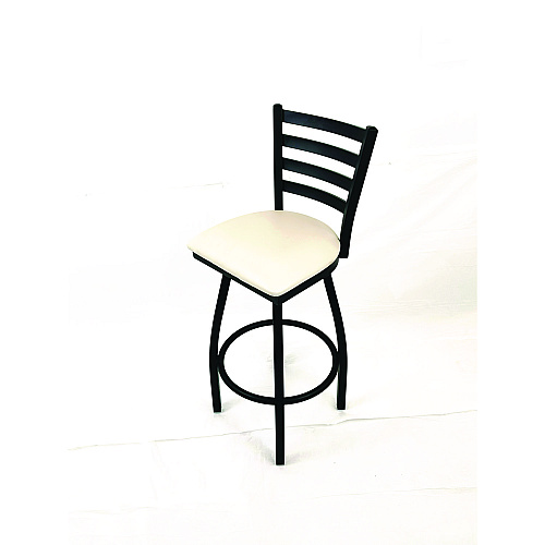 JMC Furniture Boggs Series Barstool, Supports Up to 300 lb, 30.5" Seat Height, Cream Seat, Black Back, Black Base (BBBVSCRM)