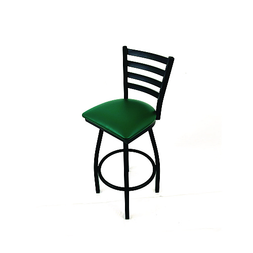 JMC Furniture Boggs Series Barstool, Supports Up to 300 lb, 30.5" Seat Height, Green Seat, Black Back, Black Base (BBBVSGRN)