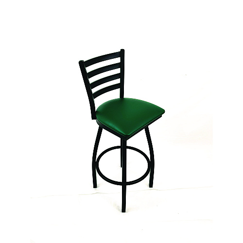 JMC Furniture Boggs Series Barstool, Supports Up to 300 lb, 30.5" Seat Height, Green Seat, Black Back, Black Base (BBBVSGRN)