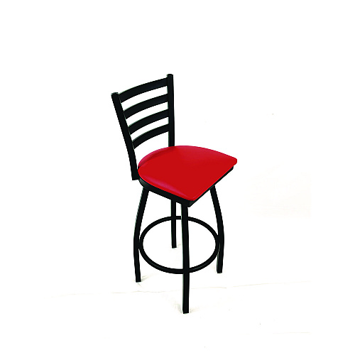 JMC Furniture Boggs Series Barstool, Supports Up to 300 lb, 30.5" Seat Height, Red Seat, Black Back, Black Base (BBBVSRED)