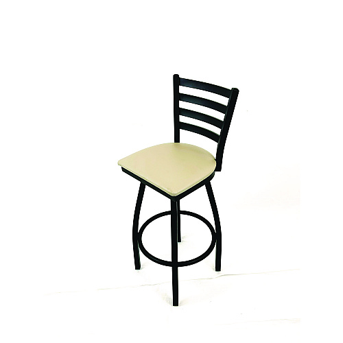 JMC Furniture Boggs Series Barstool, Supports Up to 300 lb, 30.5" Seat Height, Taupe Seat, Black Back, Black Base (BBBVSTAU)