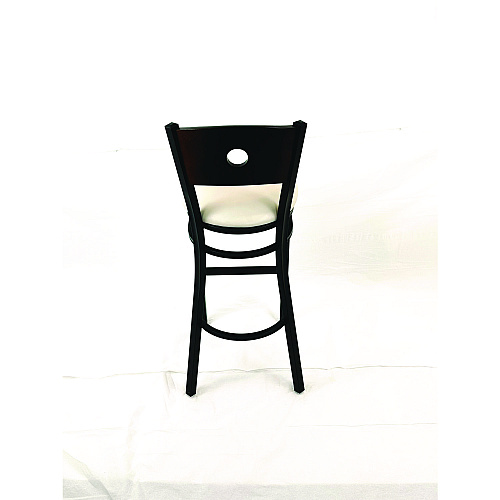JMC Furniture Circle Series Barstool, Supports Up to 300 lb, 28.5" Seat Height, Cream Seat, Dark Walnut Back, Black Base (CRBBVCRMC)