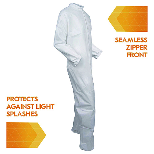 KleenGuard A30 Breathable Splash and Particle Protection Coveralls, 3X-Large, White, 21/Carton (46006)