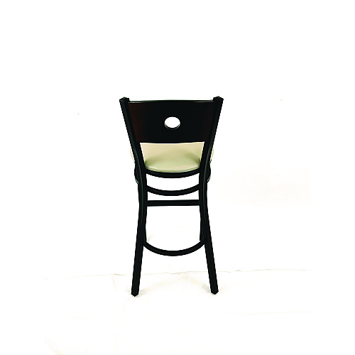 JMC Furniture Circle Series Barstool, Supports Up to 300 lb, 28.5" Seat Height, Taupe Seat, Dark Walnut Back, Black Base (CRBBVTAUC)