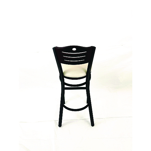 JMC Furniture Eagle Series Barstool, Supports Up to 300 lb, 28.5" Seat Height, Cream Seat, Dark Mahogany Back, Black Base (EBBVCRMB)