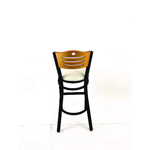 JMC Furniture Eagle Series Barstool, Supports Up to 300 lb, 28.5" Seat Height, Cream Seat, Natural Back, Black Base (EBBVCRMD)