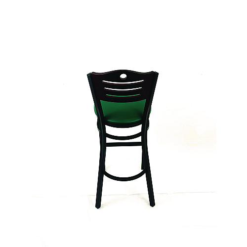 JMC Furniture Eagle Series Barstool, Supports Up to 300 lb, 28.5" Seat Height, Green Seat, Dark Mahogany Back, Black Base (EBBVGRNB)